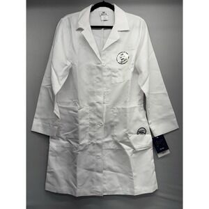White Swan Meta Lab Coat Womens Size 10 White Long Sleeve Pockets